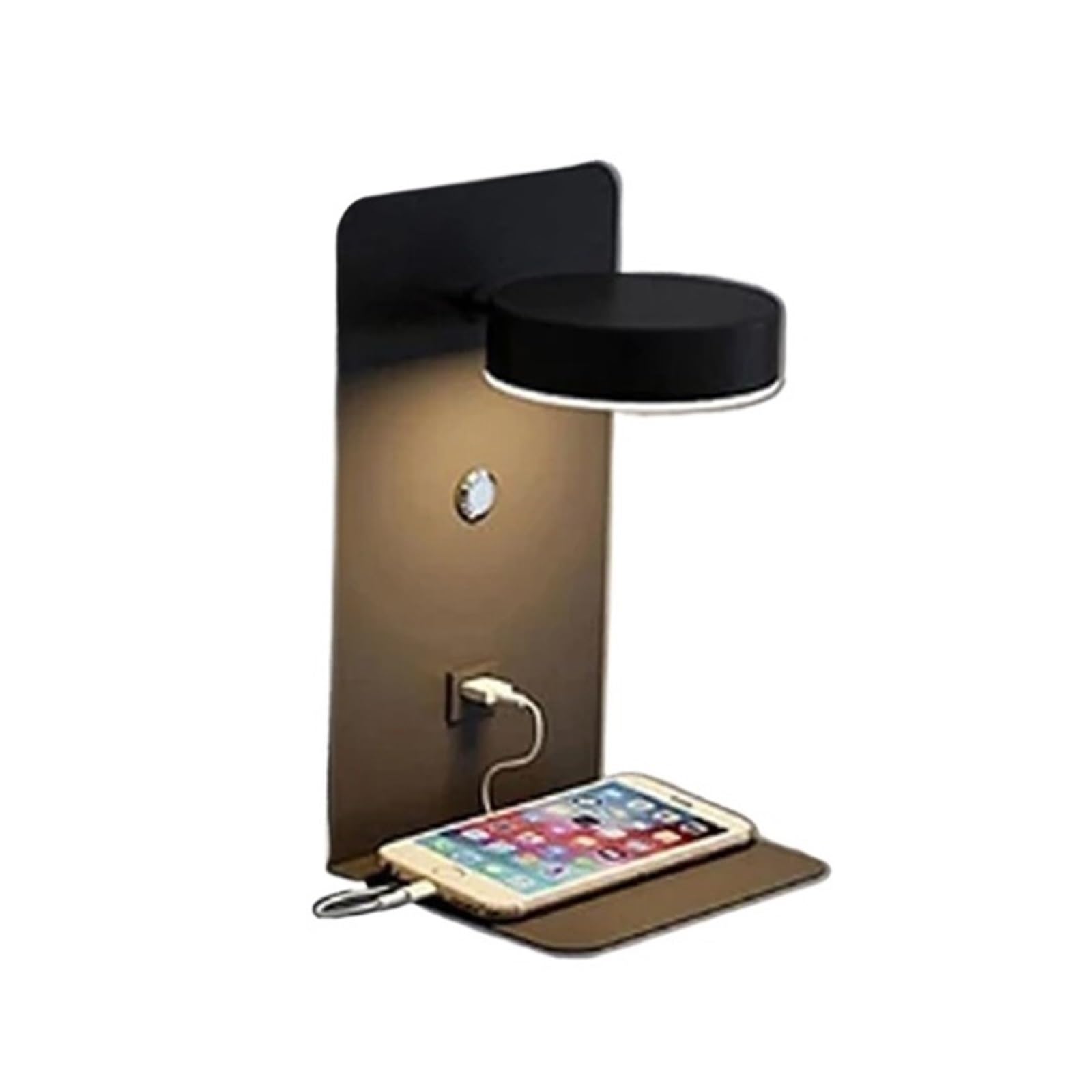 Lampa Ścienna LED Do Wnętrz, Ładowanie Telefonu Komórkowego Przez USB, Lampy Ścienne Z Przełącznikiem, Sypialnia, Lampki Nocne Czytania, Dekoracja Salonu CiepłA I Komfortowa Atmosfera(Black)