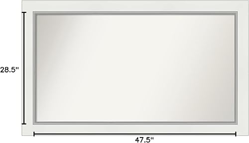 Miniatura 6 de Amanti Art Espejo personalizado, espejo de baño plateado blanco Eva, espejo de pared o espejo de tocador de baño sobre el fregadero (28.5 x 47.5