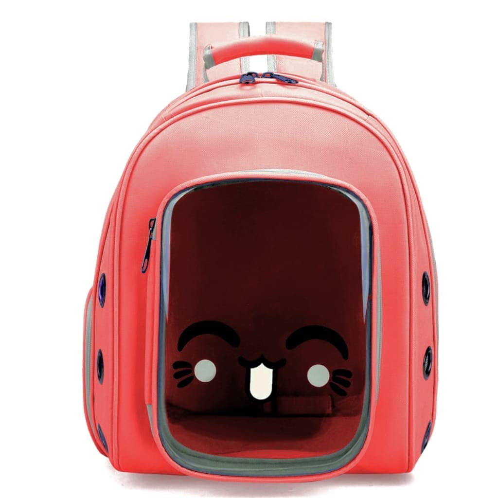 PSK PET MART Pet Transparent Cat/Pet Bag Pet Carrier Backpack Puppy Kitty Breathable Carriers for Travel (Plain Printed Carton Transparent (RED) (B09Q1ZL8GY) Amazon Price History, Amazon Price Tracker