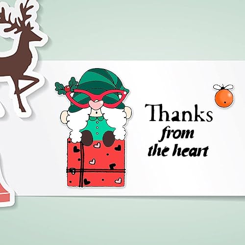 Miniatura 10 de Troqueles de corte de Navidad con sellos transparentes, regalos de gnomos de Navidad, troquelados, sellos y troqueles para hacer tarjetas, palabras,