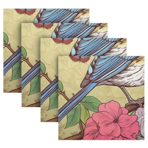 Servilletas de tela cuadradas Spring Birds set de 6 miniatura 5