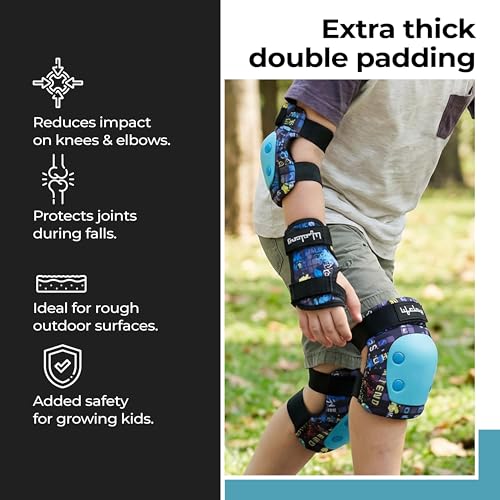 Image of Lifelong Kids Safety Protective Guard | Riding Gear for Cycling & Skating | Knee Pads for Kids, Elbow Guard, Wrist Support | Impact Protection | Blue
