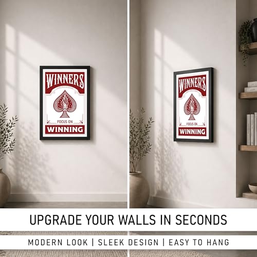 Image of CodersParadise Framed Wall Poster (12x18 Inch) | Inspirational Quote Wall Art | Minimalist Motivational Home Decor for Living Room & Office | Ready-to-Hang Display Frame (Winner)