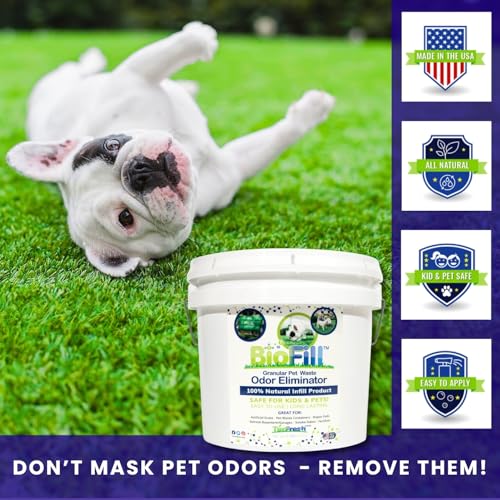Image of BioTurf Granular Turf Infill - Yard Odor Eliminator for Artificial Grass & Dog Runs - Natural Turf Deodorizer for Pet Urine & Feces Neutralizer - Safe for Kids & Pets - 1 Gallon Pail