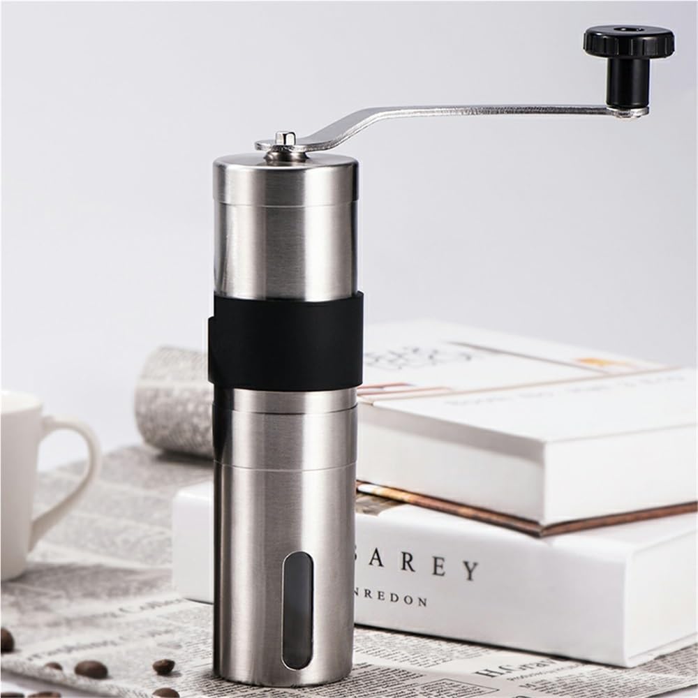 Mini molinillo de café de plata de acero inoxidable hecho a mano molinillo de granos de café hecho a mano herramienta de cocina molinillos