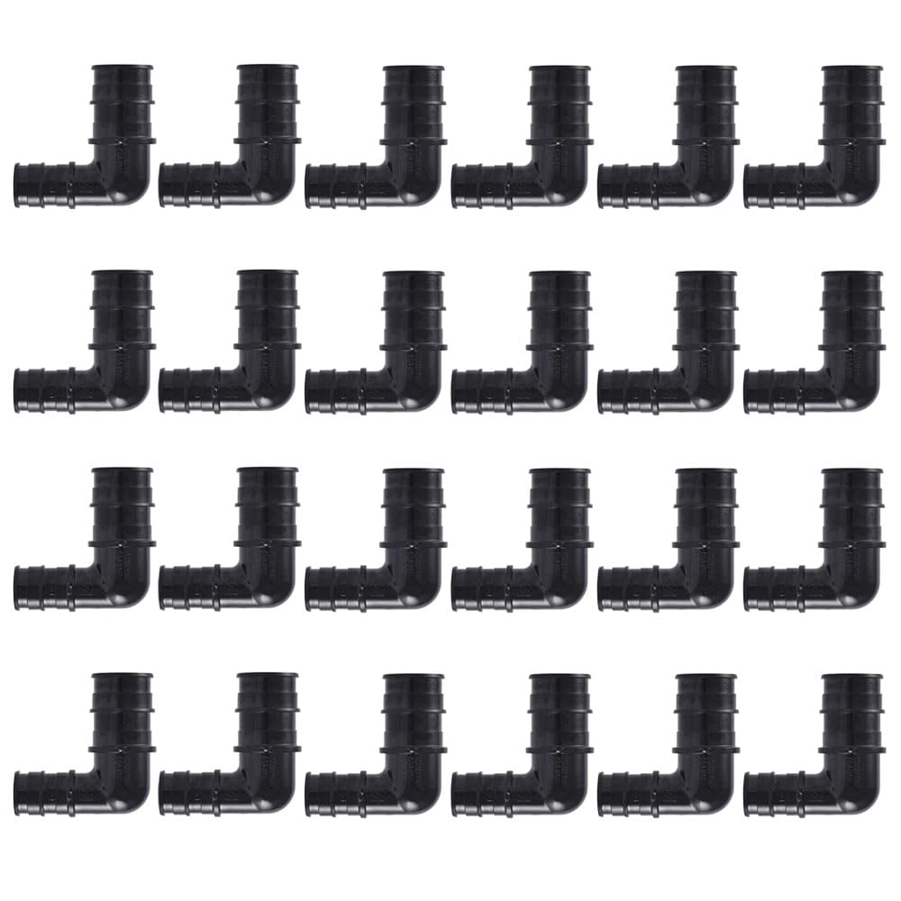 TenKe PEX A F1960 Poly-Erweiterungsverschraubung, 1,9 cm x 1,27 cm, Reduzierung von 90 Grad Ellenbogen, Pex A, Kälteausdehnung für Sanitär, korrosionsbeständig, 25 Stück 3/4 Zoll x 1/2 Zoll