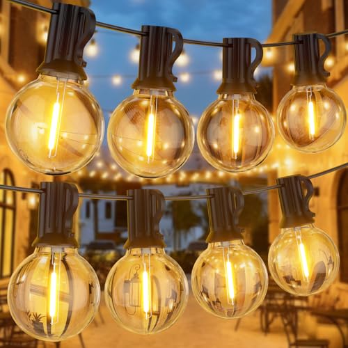 GPATIO Guirnalda Luces Exterior, 30M LED Cadena de Luz con 50 + 2 Bombillas, Impermeable Guirnaldas Luminosas Exterior y Interior Deco para Fiesta, Café, Bodas, Pérgolas