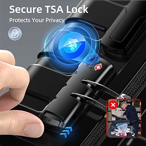 Showkoo Luggage Sets Expandable Abs Hardshell 3Pcs Clearance Luggage Hardside Lightweight Durable Suitcase Sets Spinner Wheels Suitcase With Tsa Lock (Black) #TOP3