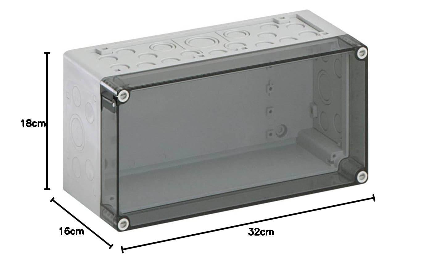 Spelsberg Leergehäuse mit Deckel, 300 x 150 x 132 mm, IP65, AKL1-T, transparent, 2249708
