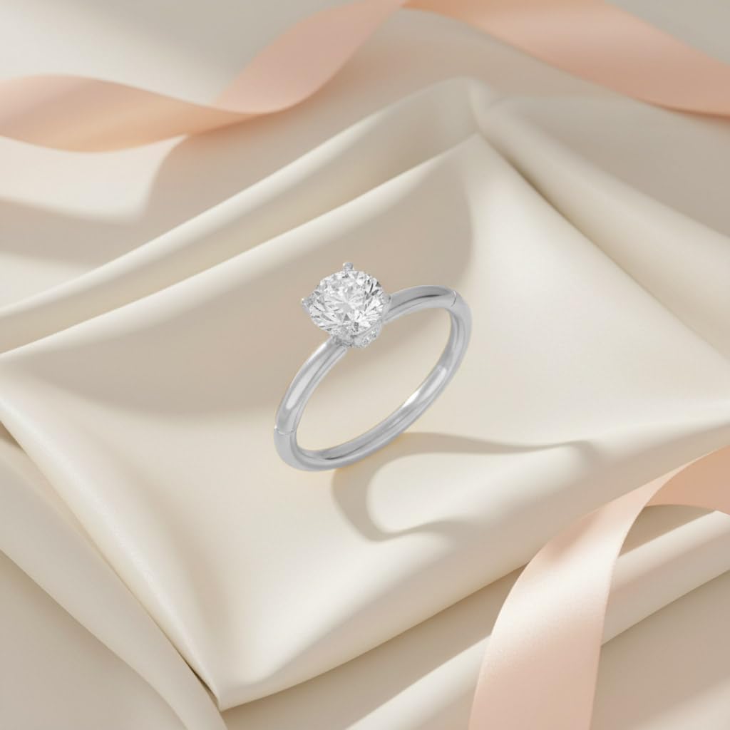 0.56 Carat Diamond Solitaire Engagement Ring in 14K Solid Gold (I1-I2 Clarity)