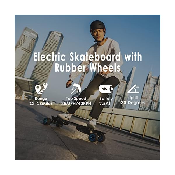 Teamgee H20T 39" Electric Skateboard with Rubber Wheels, 1200W Dual Motors, 7500mAh Battery