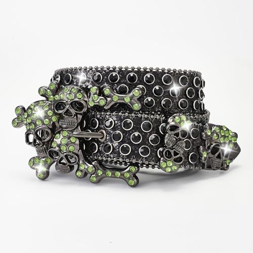 Punk Rhinestones Belt Adjustable Studded Belt Rock Styles Unisex Waistband for Party and Casual Wear3
