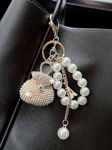 Porte-clés perlé de Corée raffiné, accessoire de mode pour sac à main