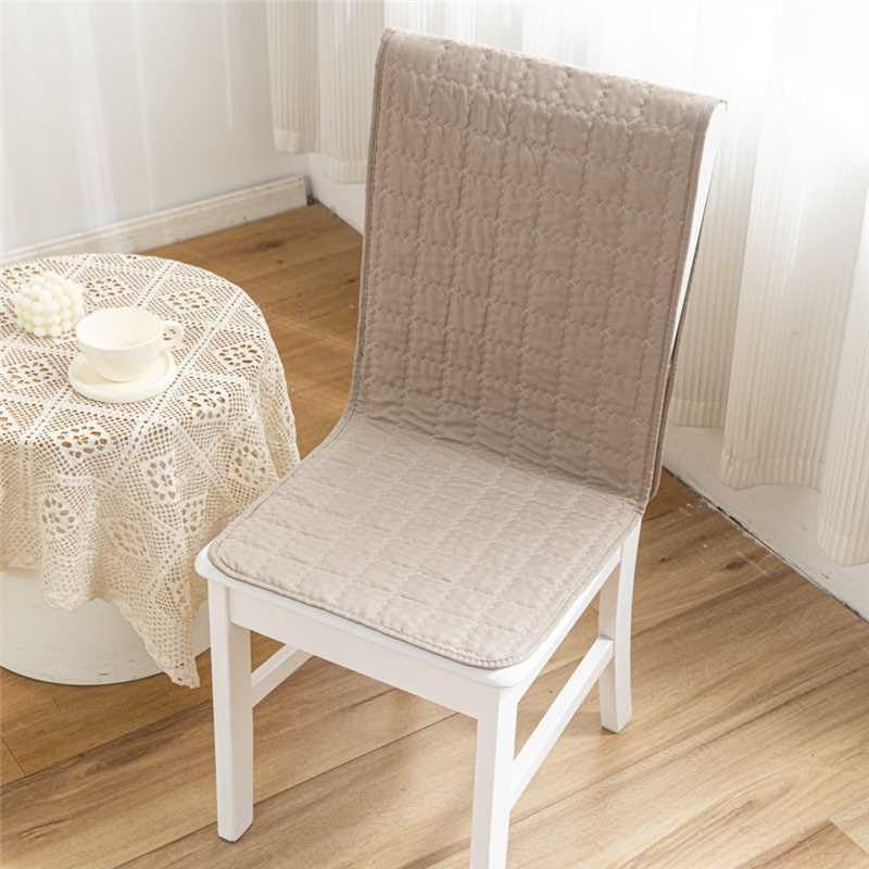 Image of HOMETHREADS Non-Slip Chair Cover-Universal Fit for Kitchen & Dining Chairs-Cushioned Comfort - Stylish Machine Washable Seat Cover-140x40(Beige, Pack of 2)
