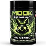 MOOK Pre Workout Pulver, 520g, 80 Portionen, mit Beta-Alanin, Kreatin, L-Arginin, Koffein, Vitamin C, B3, B6, B9, B12