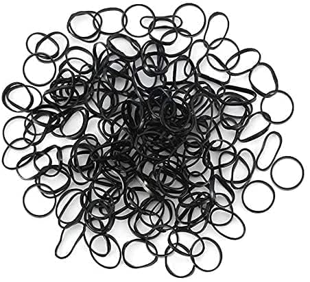JAGMOOLYA PRODUCTS Hair Rubber Bands,Black Elastic Hair Ties,no-slip Headbands,Mini Small Soft Poneytail Holders,Kid Baby Girls’ Hair Accessories (Pack of 100)