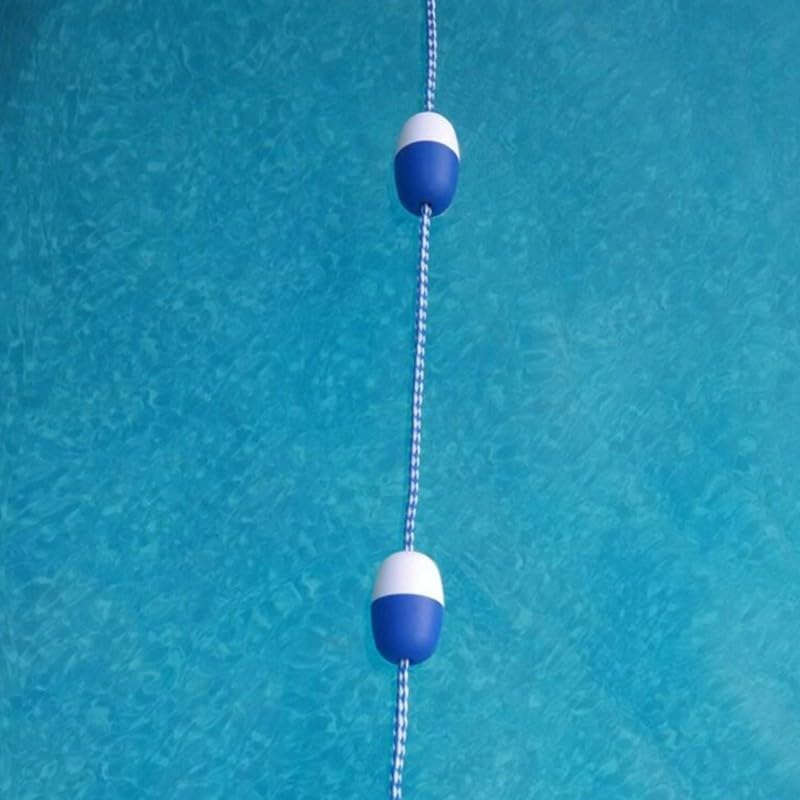 Kit de ligne de flotteur de sécurité pour piscine de 5 m avec 11 bouées, corde de séparation bleue pour la séparation de voie, cordon en nylon avec crochets en acier inoxydable, accessoires de piscine