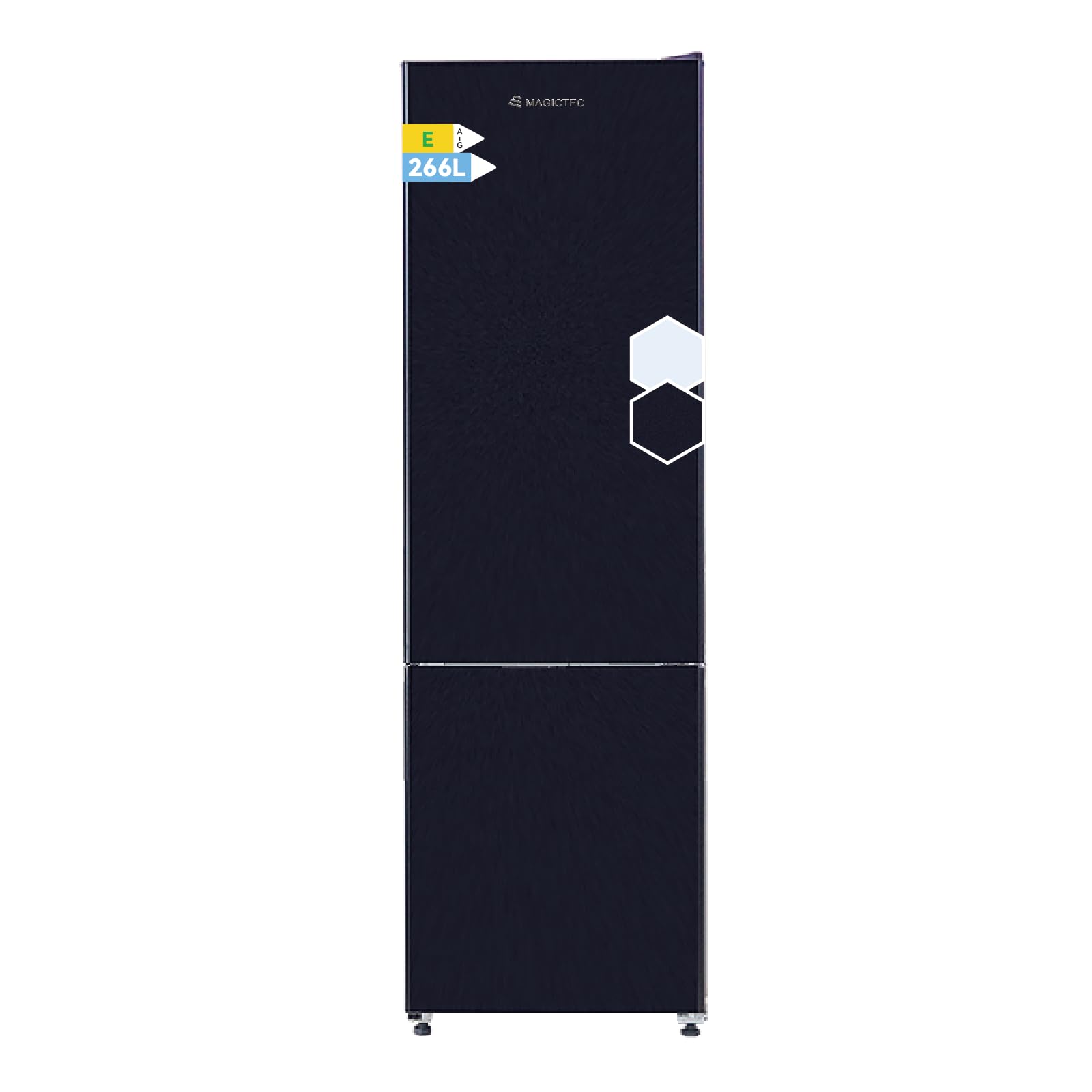 magictec Frigo congelateur combiné,refrigerateur congelateur combine | 266 L (192 L/74 L) | Réfrigérateur congélateur no frost | Pose libre | Éclairage LED | Métallique