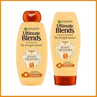 Garnier Ultimate Blends Honey Treasures Shampoo & Conditioner Set | Strengthening for Dry Damaged Hair 360 ml