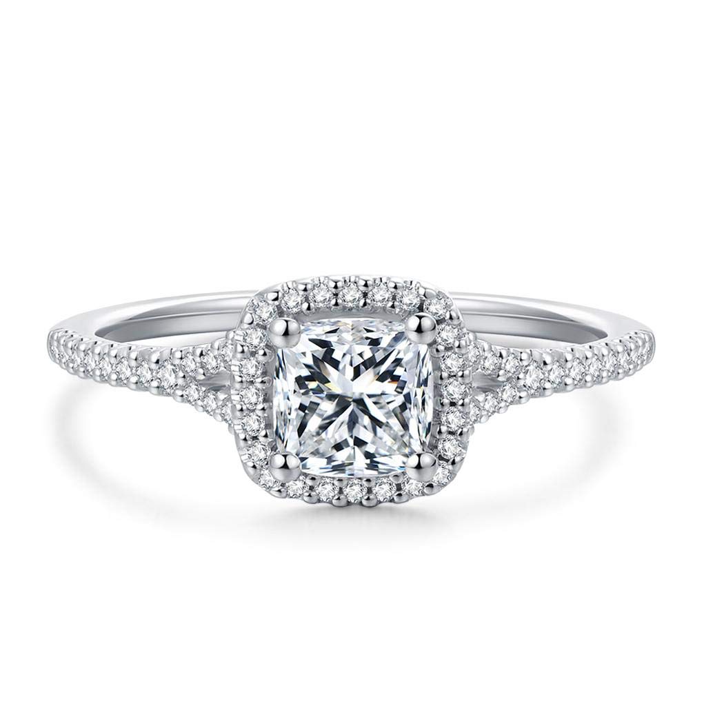 HAFEEZ CENTER 1 Carat Cushion Cut Moissanite Rings For Women Engagement Rings For Women Moissanite Ring