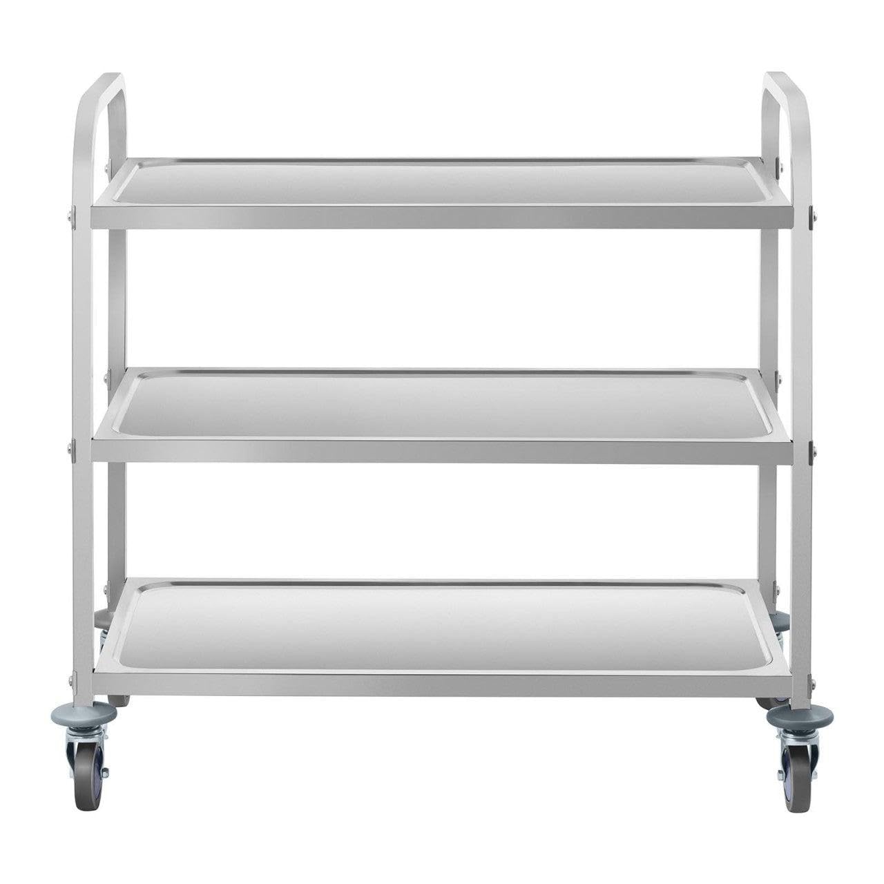 Carro de servicio de acero inoxidable – 3 estantes – hasta 150 kg 14_0000949