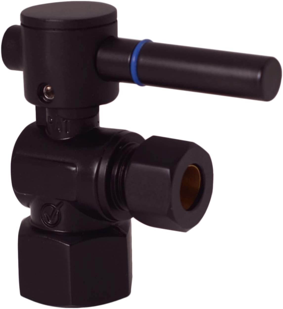Westbrass 1/2" IPS Lever Handle Angle Stop Complete Pedestal Sink Installation Kit with 1-1/4" Euro Flat Trap, Oil Rubbed Bronze, D19103BLK-12