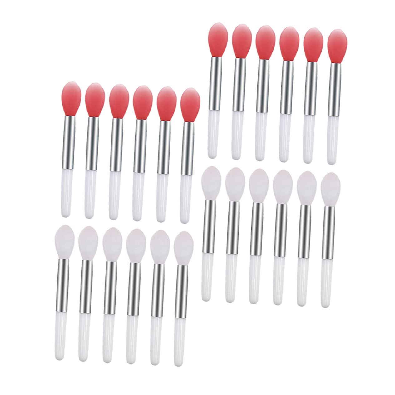 OUNONA 24Pcs Silicone Lip Brushes for Lipsticks Lip Gloss and Portable Makeup Applicators Translucent Women Makeup Tools for Effortless Application