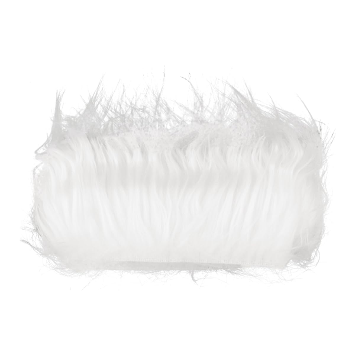 Hopzab Shaggy Faux Fur Fabric Plush Strip Trim Fluffy Craft Fur for DIY Gnomes and Santa Claus Beard Hair Dwarf Cosplay Costume Doll Crafts, Christmas Easter Decoration (White)