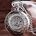 OIFMKC Pocket Watch Luxury Watch Men Automatic Mechanical Silver Pocket Watch Fashion Self Wind Stripe Women Men Nursing Fob Clock Shield Pendant