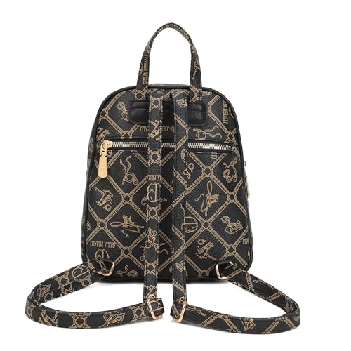 Image of MKP COLLECTION Small Backpack Purse for Women, Giulia Pieralli Designer Pattern Faux Leather Fashion Travel Bag, Elegant Multi-Pocket Ladies Daypack