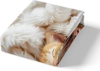 Vista 5 de Feelyou Juego de funda de edredón con estampado de gatos y mascotas en 3D con temática de animales para niños, niñas y adolescentes, decoración
