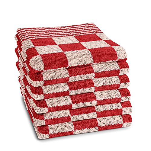 Paño de cocina DDDDD Barbeque de cuadros rojos de 50 x 55 cm, pack de 6 unidades 3