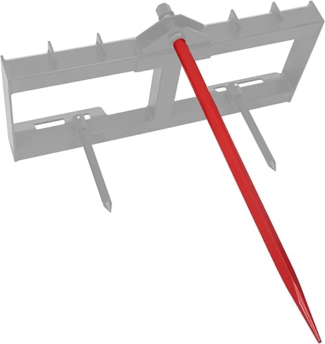 Horquillas de pacas con revestimiento rojo de 49 pulgadas, capacidad de 3000 libras, para tractor de heno, accesorio para tractores Bobcat