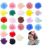 Petunny Chiffon Clip,20Pcs Chiffon Flower Hair Bows 2Inch Flower Hair Barrettes Hair Accessories ...