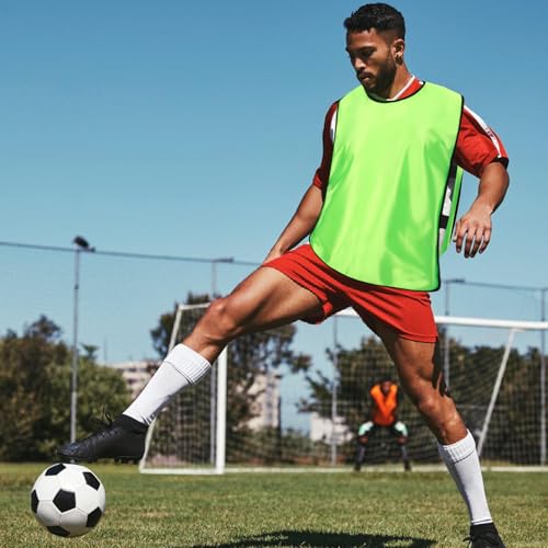 12 Stück Fußball Leibchen Für Erwachsene, Fussball Leibchen Erwachsene, Fußball Trainingsweste, Fussballtraining Leibchen, Leibchen Fußball Set, Trainingsleibchen Basketball, Westen Fürs Teamtraining
