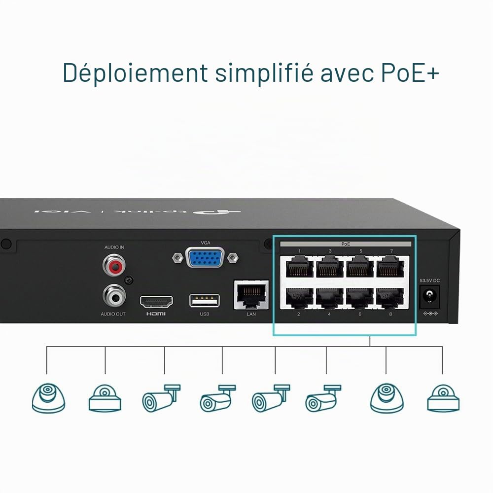 NVR VIGI TP-LINK VIGI NVR1008H-8P 08ch PoE Bay 1HDD H265+