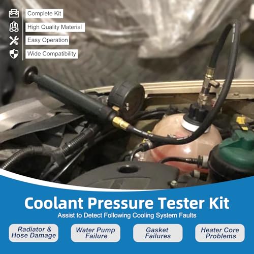 FreeTec 28tlg Kühlsystem Abdrückgerät, Kühler Abdrückgerät Kühlmittel Vakuum Befüllgerät Set, Universell Kühlsystem Abdrücken Kühlerabdrückgerät Kühlmitteldruck Tester Lecksucher mit Pumpe Adaptern