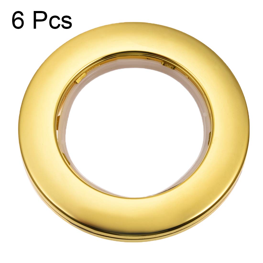Sourcingmap Curtain Grommets Plastic 1.5 Inch Inner Dia Drapery Eyelet Rings for Window Curtain Rods Gold Tone 6 Pcs - Image 2