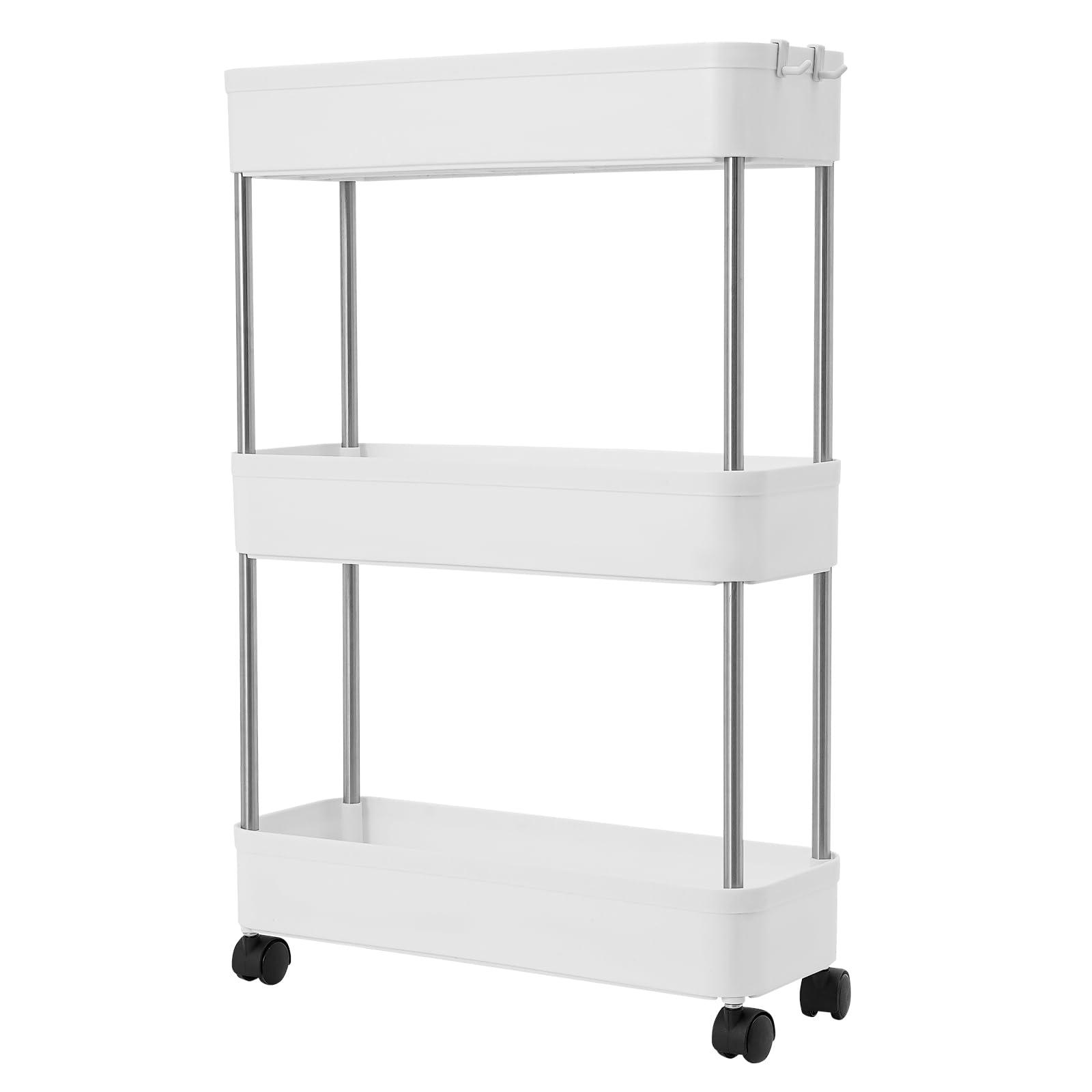 3 estantes nicho armario nicho armario de cocina blanco con ruedas carrito de cocina estrecho baño mueble de baño estilo moderno adecuado para cocinas baño garaje