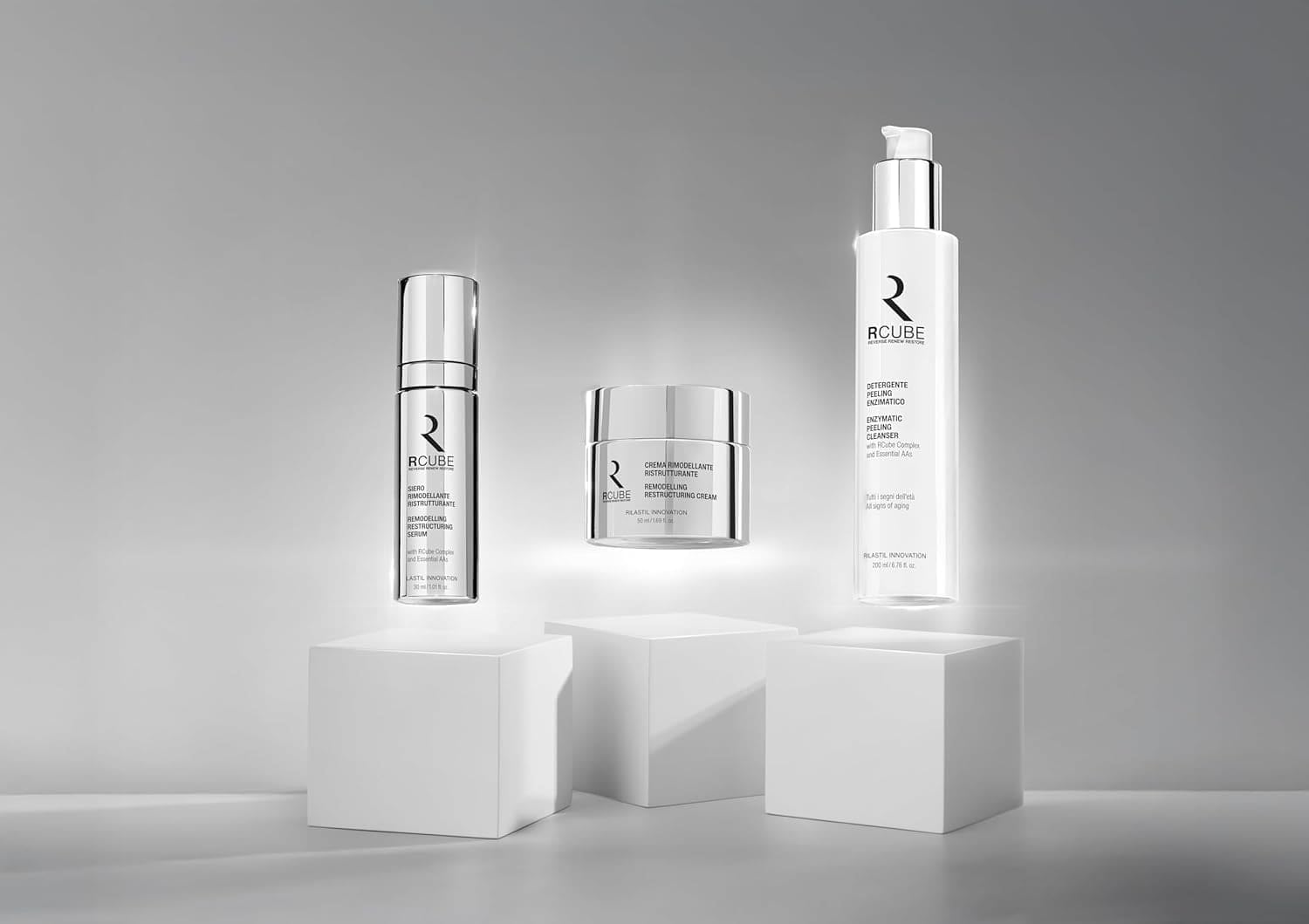 Rilastil RCube Sérum Visage Remodelant et Restructurant avec RCube Complex et acides aminés, anti-âge, améliore l’élasticité et l’aspect de la peau, 30 ml