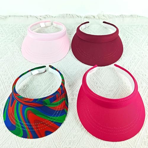 Image of 3 Pack Sports Sun Visor Hat Women Men Adjustable Clip On Visors Outdoor Golf Beach Cap