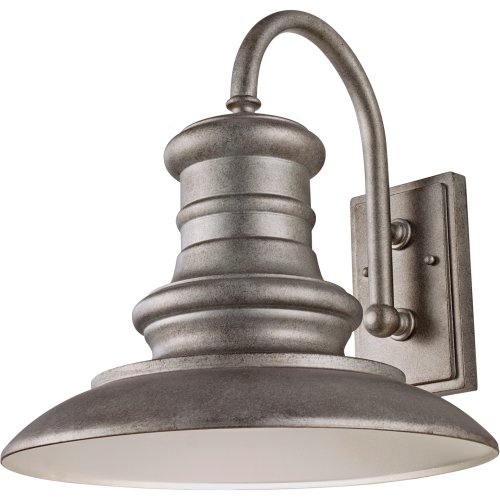 Feiss OL9004TRD Redding Station Outdoor Patio Lighting Wall Lantern, 16" Height, Tarnished Silver