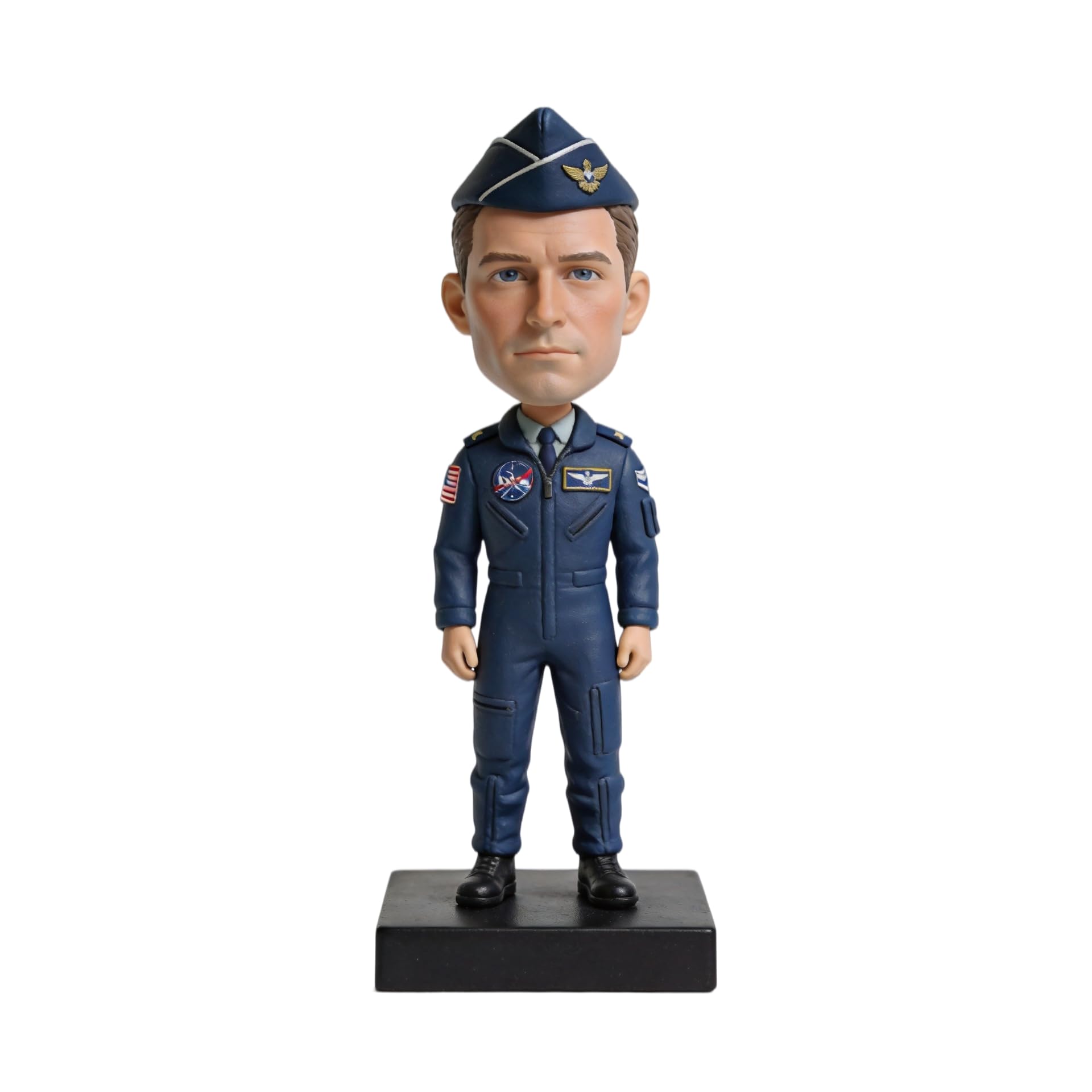 Bobblehead personalizado, figura 3D de la foto, figura de piloto de la Fuerza Aérea Bobbleheads, estatua de uniforme militar personalizada, regalos para veteranos, coleccionistas, decoración