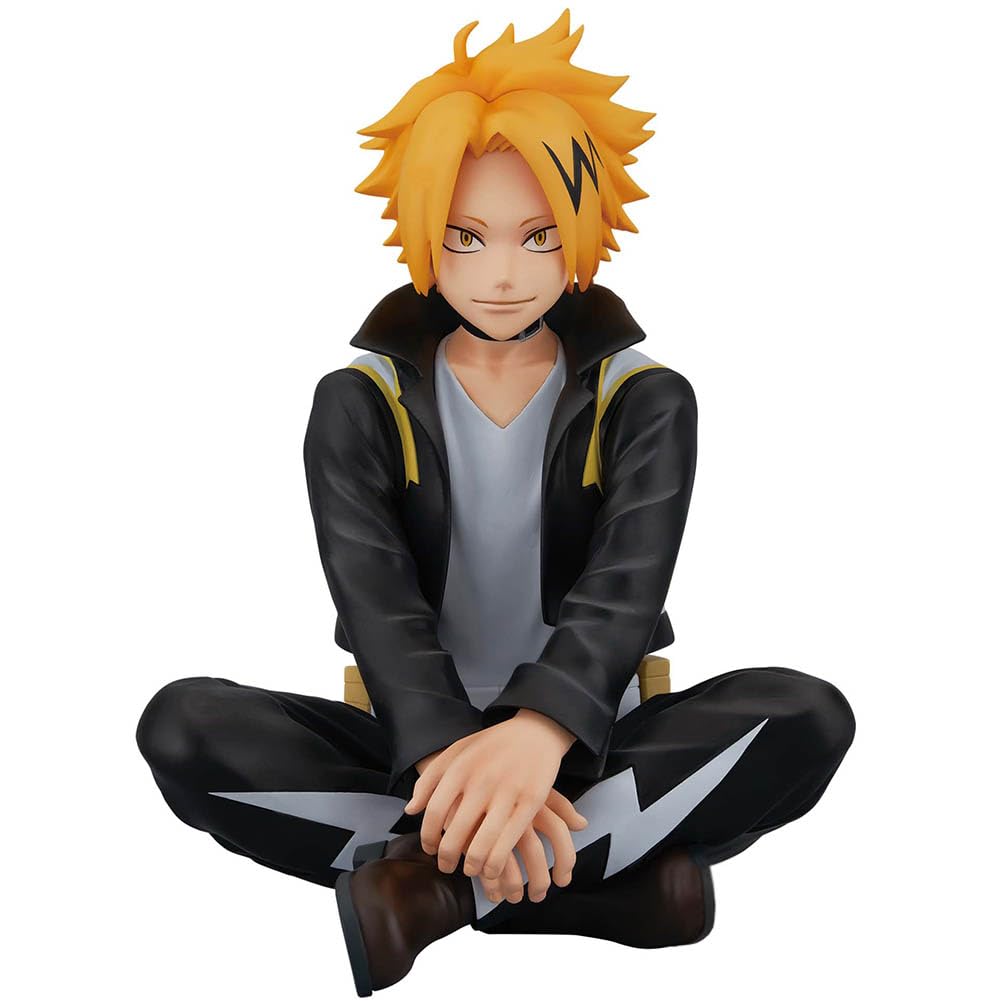 Tongyundacheng MHA Anime Figure - 10cm Kaminari Denki Action Figure - Sitting Pose Version - PVC Statue Collectible Model Ornament
