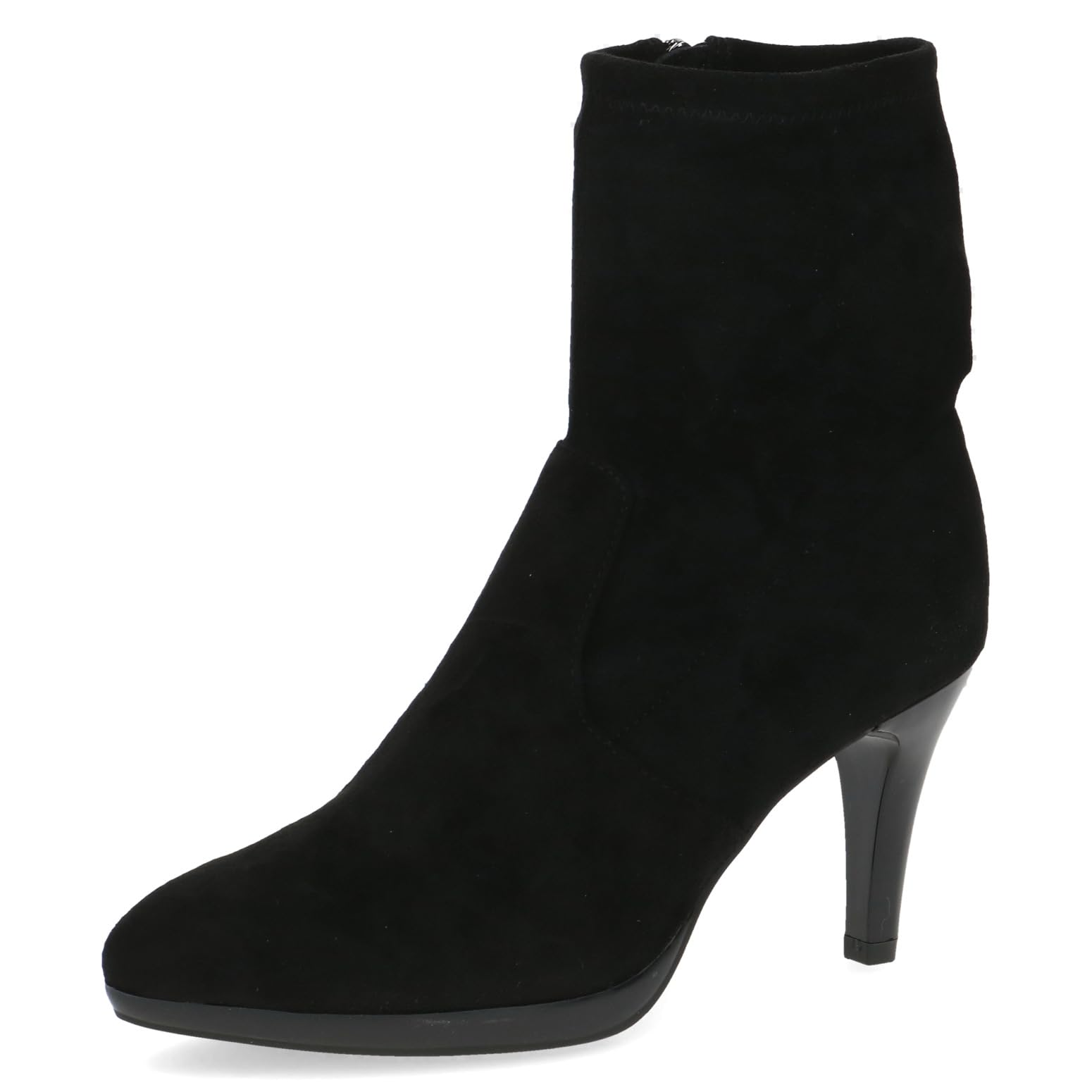 CAPRICE Women's ankle boots with heel Memotion elegant cone heel Width G, Black (Black Stretch), 5.5 UK