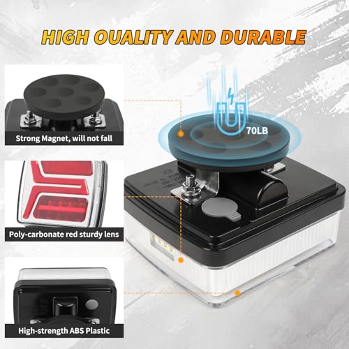 Image of Wireless Trailer Lights Kit, 58 LED Magnetic Tow Lights Waterproof