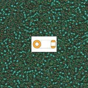 Emerald Matte Silver Lined Miyuki Japanese round rocailles glass seed beads 11/0 Approximately 24 gram 5 inch tube