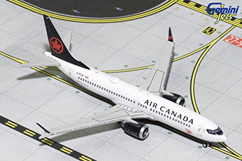 GeminiJets Air Canada B737 MAX 8 C-FTJV 1:400 Scale Diecast Model Airplane, White