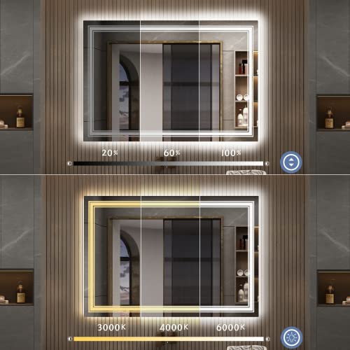 Golomo 48X32 Led Mirror For Bathroom, Dimmable Vanity Mirror With Lights, Backlit And Front Lighted Mirror For Wall, Anti-Fog, Shatterpoof (Horizontal/Vertical) #TOP3