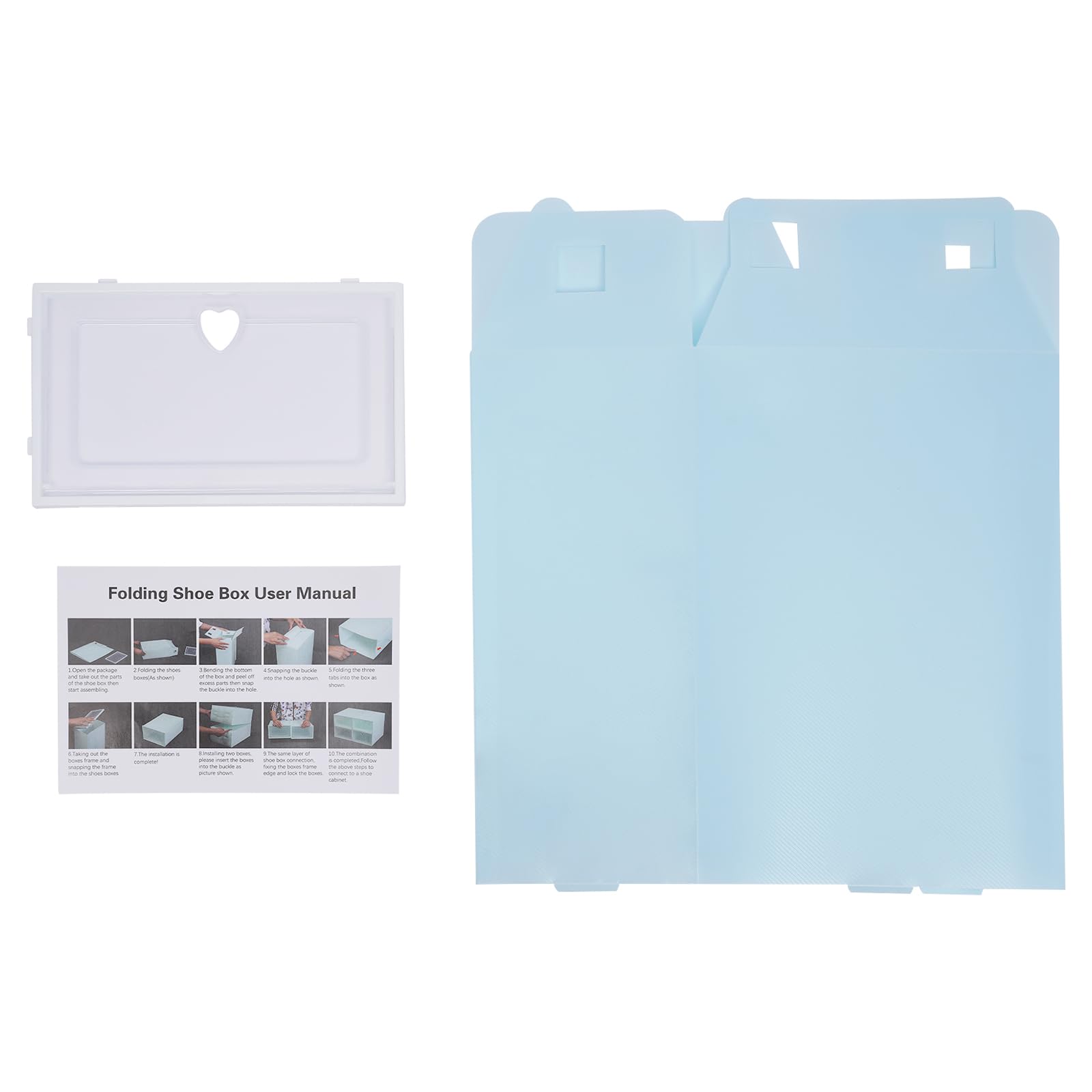 20 scatole per scarpe, 33 x 23 x 14 cm, trasparente, impilabili, in plastica, per uomini e donne (blu)